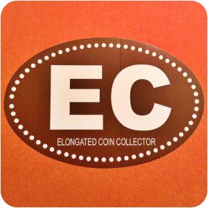 EC Elongated Coin Collector Euro Style Oval Auto Car Window Bumper Sticker Decal