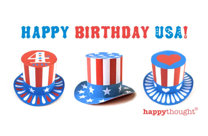 July 4th crafts: Make a Stars & Stripes Mini top hat - Celebrate independence day!